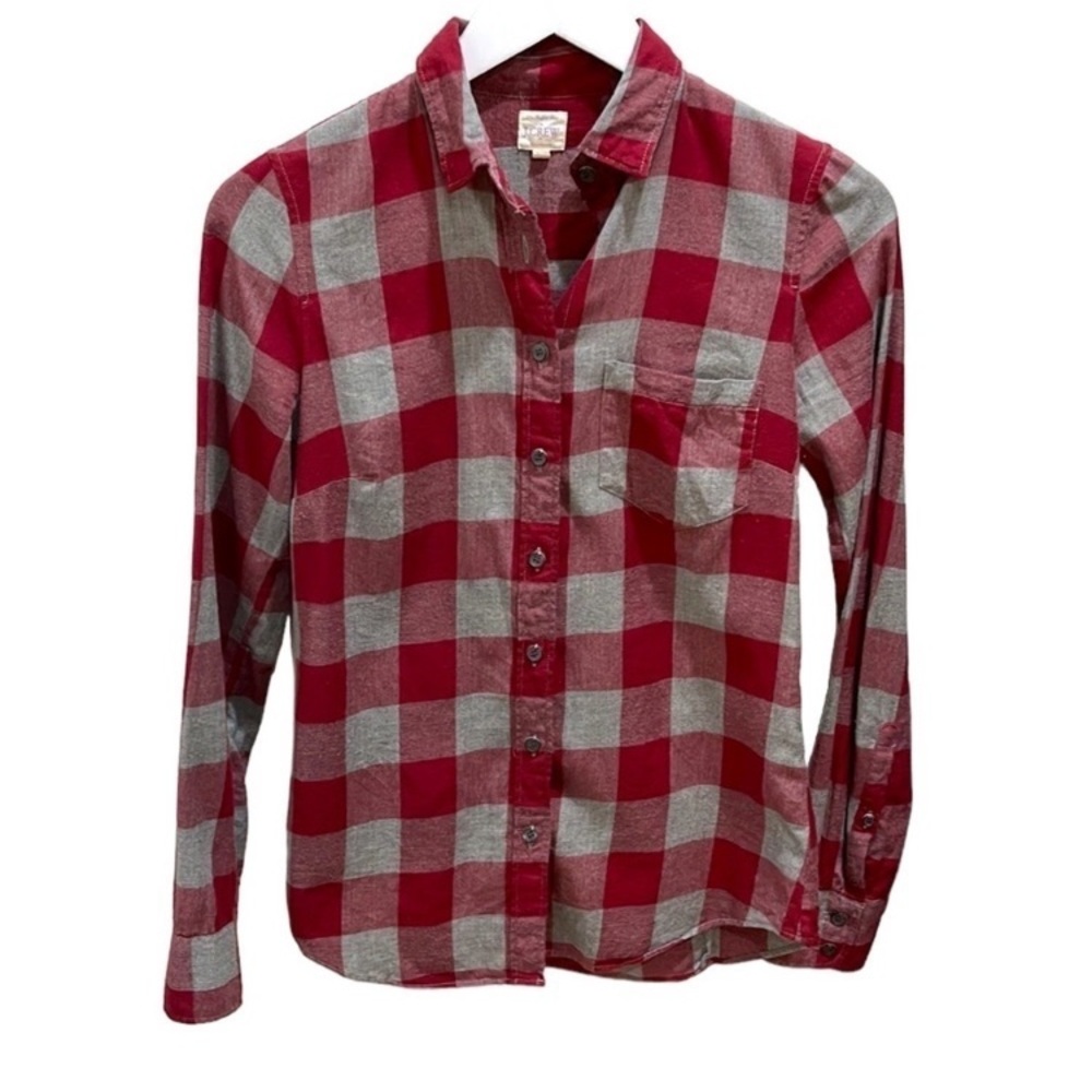 J.Crew women’s Red and Gray Buffalo paid Button-Up Shirt size L
